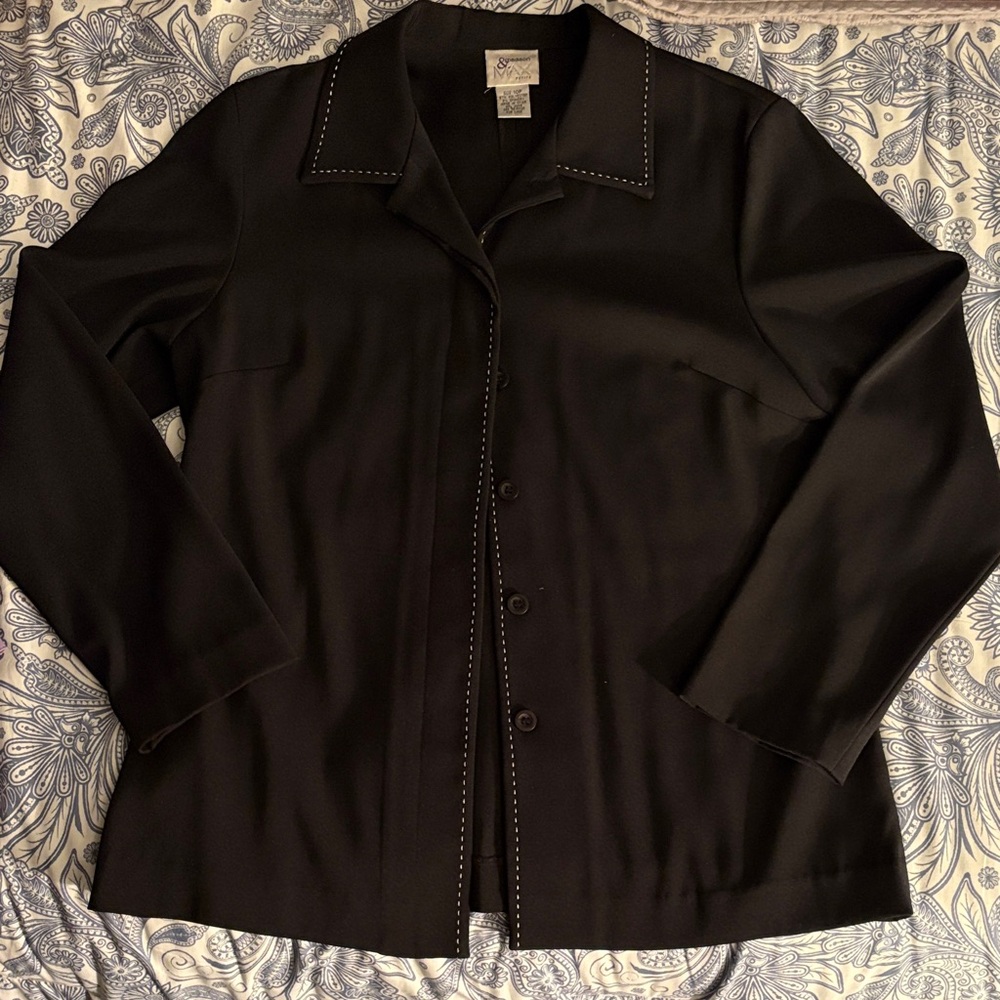 Madison & Max Black Women's Blazer with Stitch Detail